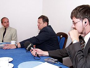  Pavel Novák z pierwszego programu Czeskiego Radia (pierwszy z prawej) 